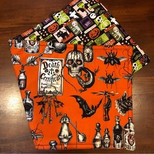 Hand Crafted Halloween Table Runner Reversible Insulated
